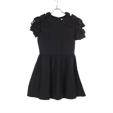 Valentino Dress UB3VAT911CF wool silk Black Used Women #40