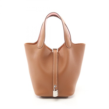 HERMES Picotin Rock PM Eclat Hand bag W Taurillon Clemence Swift Gold SHW