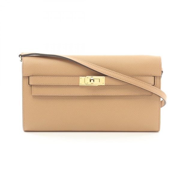 HERMES Kelly to go Shoulder crossbody Bag B Epsom Chai Used Mauve sylvestre GHW