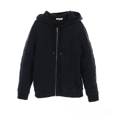 HERMES H logo Hoodie S size zip-up cotton Navy Used mens