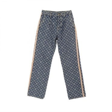 LOUIS VUITTON Monogram Denim tailored Pants RM251MM cotton Navy Used mens #28