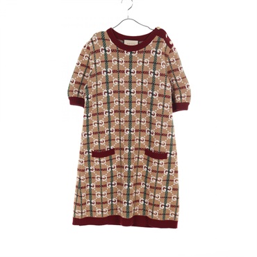 GUCCI GG pattern Dress 731587 wool Beige Multicolor Used Women #L
