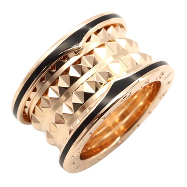 BVLGARI B-zero1 Lock Ring Ceramic 18KRG Gold Used Unisex US size 4.75 ＃49