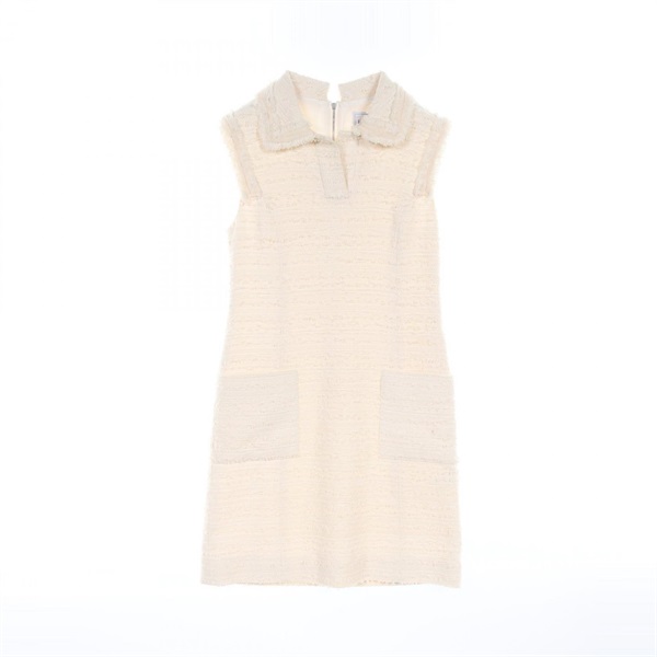 FOXEY Sleeveless Dress 33545-A0FE10M cotton acrylic Beige #38 Used Women