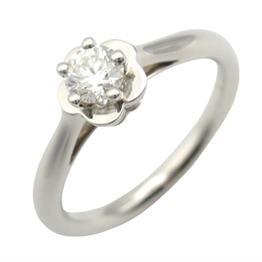CHANEL Camellia Diamond Ring Pt950 Platinum Used women US size 6.25 #53