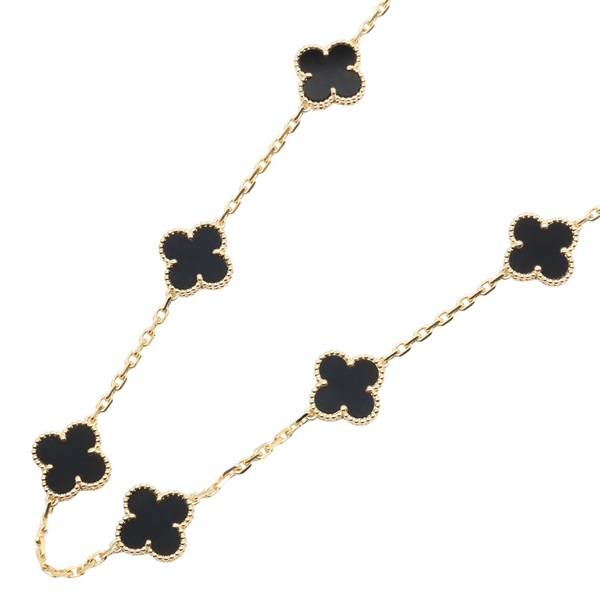 Van Cleef & Arpels Vintage Alhambra Necklace Onyx 18KYG Yellow Gold Black Used