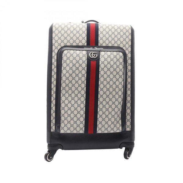 GUCCI SAVOY GG SUPREME Carry Bag 693674 canvas leather Beige Navy Used unisex