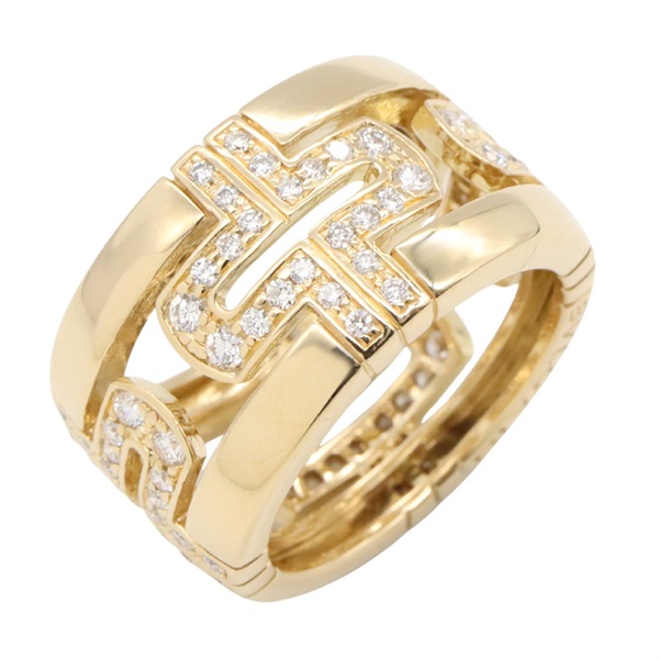 BVLGARI Parentesi Open Diamond Ring 18KYG Yellow Gold Used women US size 5 #49