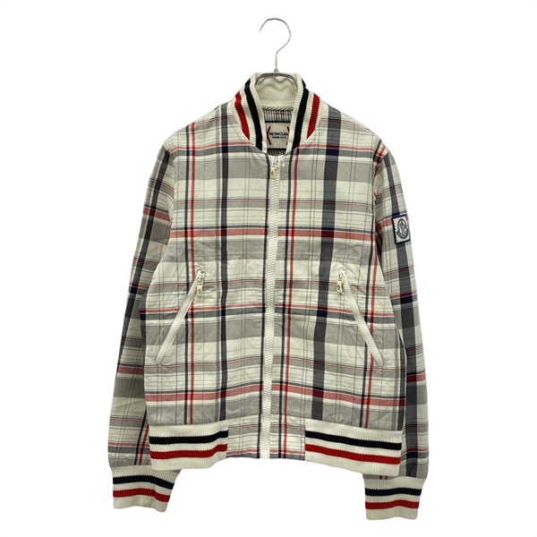 MONCLER Jacket Blouson with Check pattern cotton Gray #1 Used mens