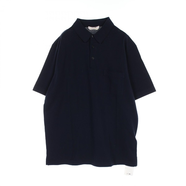 HERMES Polo shirt XL size short sleeves pullover cotton Navy mens