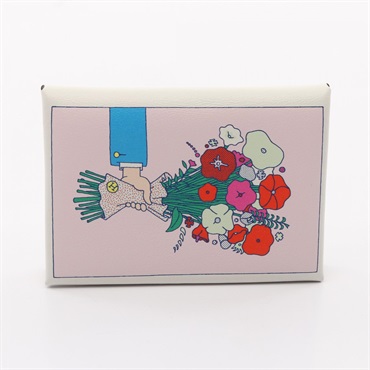HERMES Calvi duo coin purse wallet Swift leather White mushroom Used Women U SHW