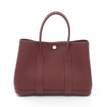 HERMES Garden party TPM Tote Bag W Negonda leather Rouge H Used SHW