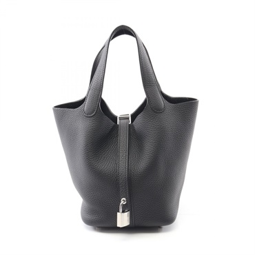 HERMES Picotin Lock PM Handbag K Taurillon Clemence leather Black SHW