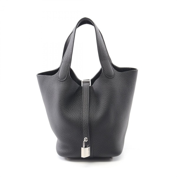 HERMES Picotin Lock PM Handbag K Taurillon Clemence leather Black SHW