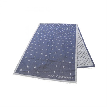 LOUIS VUITTON All About Monogram Denim Stole M79719 cotton Navy Used mens LV