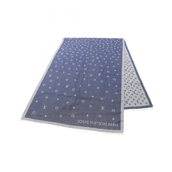 LOUIS VUITTON All About Monogram Denim Stole M79719 cotton Navy Used mens LV