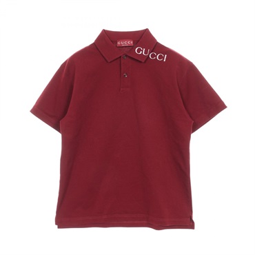 GUCCI Logo Short-sleeved Polo shirt 806255 Cotton Bordeaux Size M Used mens