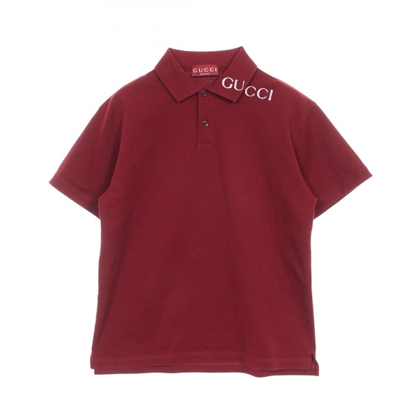 GUCCI Logo Short-sleeved Polo shirt 806255 Cotton Bordeaux Size M Used mens