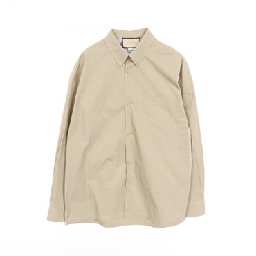 GUCCI Long-sleeve Shirt Tops 762164 Cotton Beige Size 46 Used mens