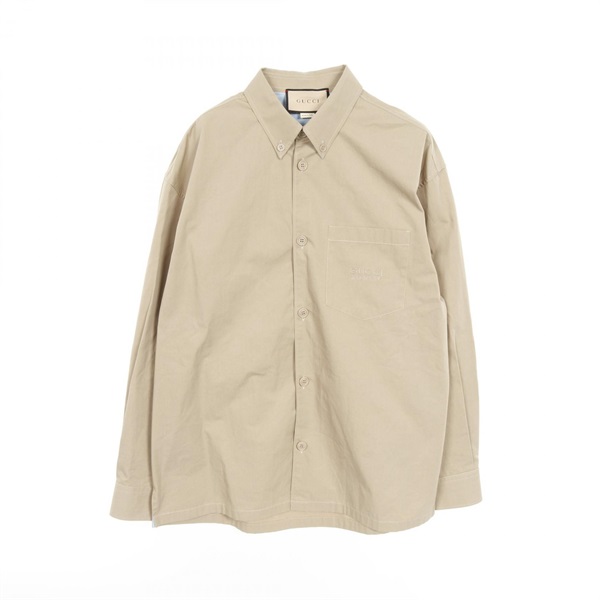 GUCCI Long-sleeve Shirt Tops 762164 Cotton Beige Size 46 Used mens