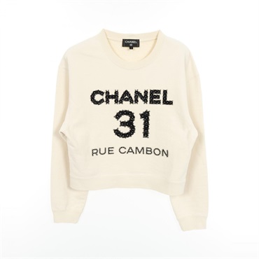 CHANEL 31 RUE CAMBON Metiers d'Art sweat P64788K cotton Beige Used Women size S