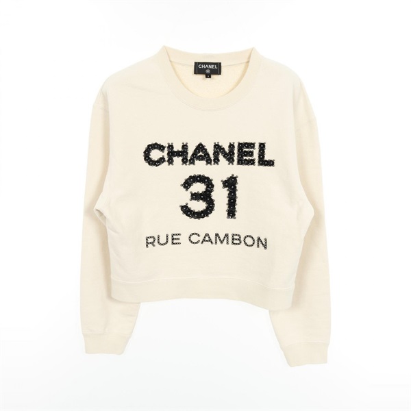 CHANEL 31 RUE CAMBON Metiers d'Art sweat P64788K cotton Beige Used Women size S