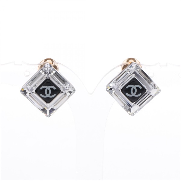 CHANEL COCO Mark clip-on earrings Crystal Plastic Used women CC