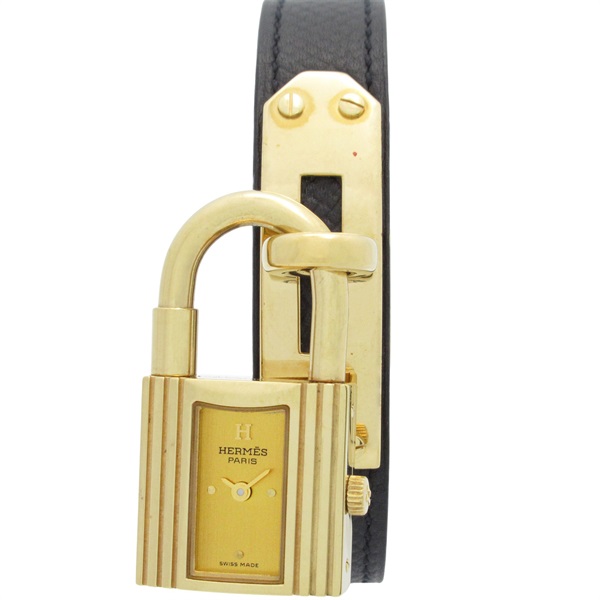 HERMES Kelly watch Wrist Watch KE1.201 Quartz Gold Plated leather Used Women