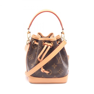 LOUIS VUITTON Nano Noe Shoulder Handbag M81266 Monogram canvas Brown Used Women