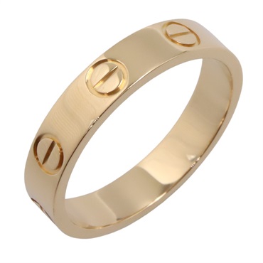 CARTIER Mini Love Ring 18KYG Yellow Gold Used women US size 4.75 #49