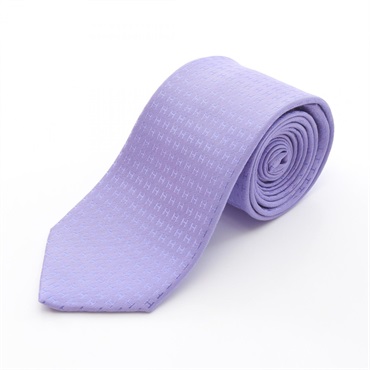 HERMES H pattern Tie silk Purple Used mens