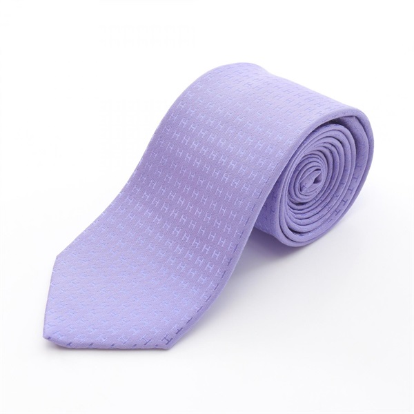 HERMES H pattern Tie silk Purple Used mens
