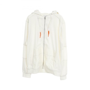 HERMES Voile H Hoodie Jacket cotton White Used mens size S