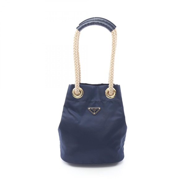 PRADA Re-Nylon TESSUTO ROPE Small Bucket Shoulder Bag 1BE082 Nylon Navy Used