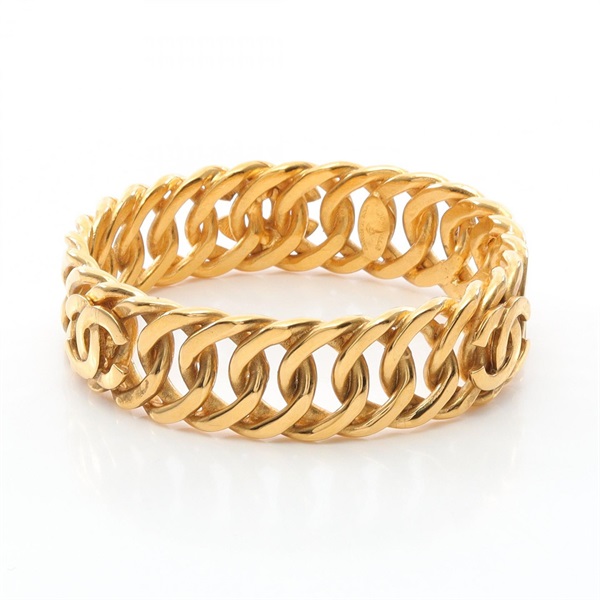 CHANEL COCO Mark Bangle Gold Plated Used Women CC