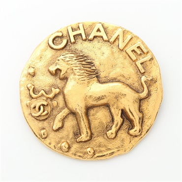 CHANEL COCO Mark Brooch pin Gold Plated Used Women CC