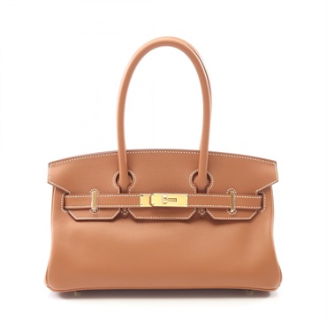 HERMES Shoulder Birkin 29 Shoulder Hand Bag Evercolor leather Gold Used GHW K
