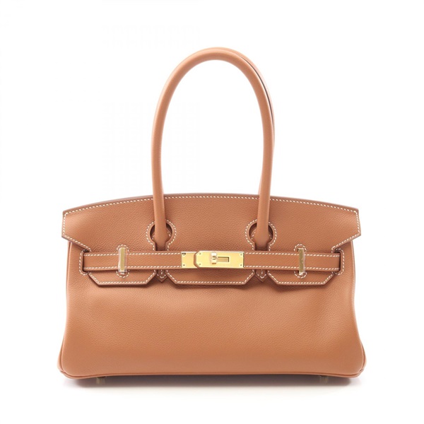 HERMES Shoulder Birkin 29 Shoulder Hand Bag Evercolor leather Gold Used GHW K