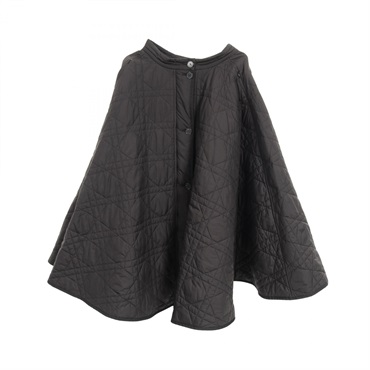 Christian Dior Microcannage Quilted Taffeta Skirt 157J67A2827 Black #F32 Women