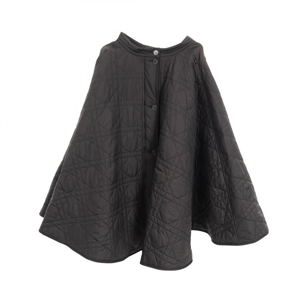 Christian Dior Microcannage Quilted Taffeta Skirt 157J67A2827 Black #F32 Women