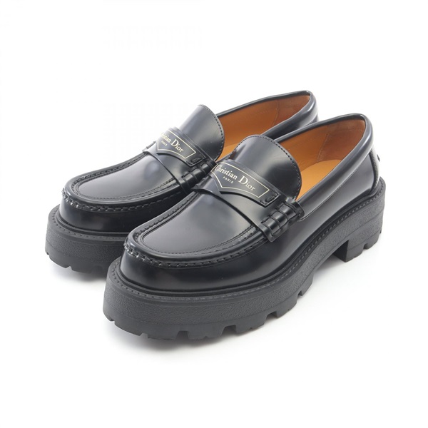 Christian Dior Boy Platform loafers shoes leather Black Used Women #37
