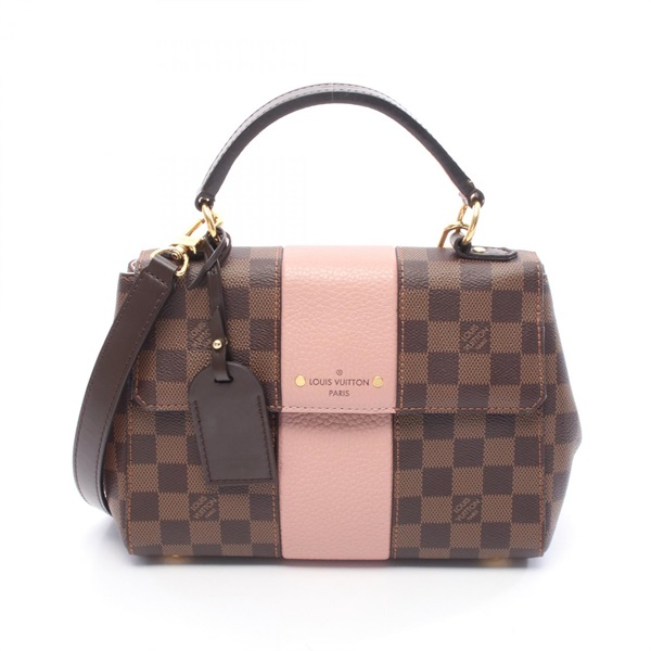 LOUIS VUITTON Bond Street BB Shoulder Handbag N41071 Damier Canvas Ebene Pink