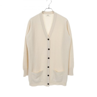 HERMES Cardigan knitwear sweater cashmere Beige Used Women size 44