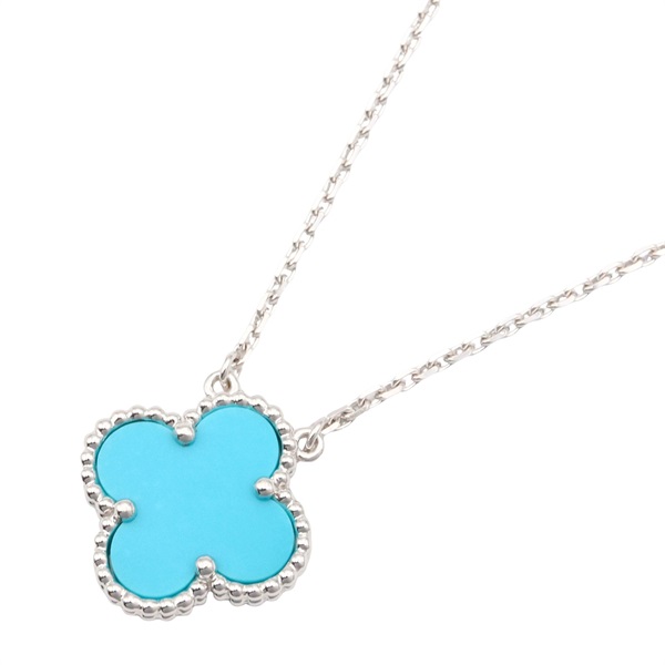 Van Cleef & Arpels Vintage Alhambra Necklace Turquoise 18KWG Gold used women