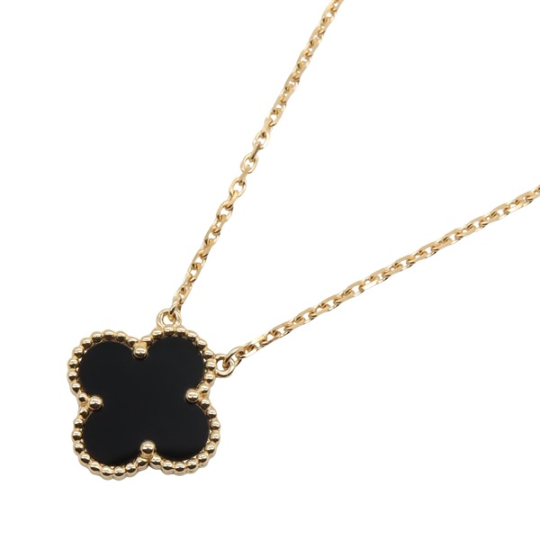 Van Cleef & Arpels Vintage Alhambra Necklace Onyx 18KYG Yellow Gold Black Used