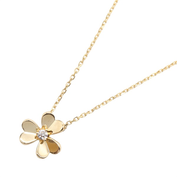 Van Cleef & Arpels Frivole Mini Necklace 1P Diamond 18KYG Yellow Gold Used women