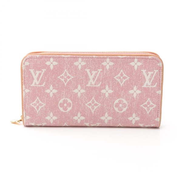 LOUIS VUITTON Zippy around long wallet M81182 Monogram Jaguar Denim Pink Used LV