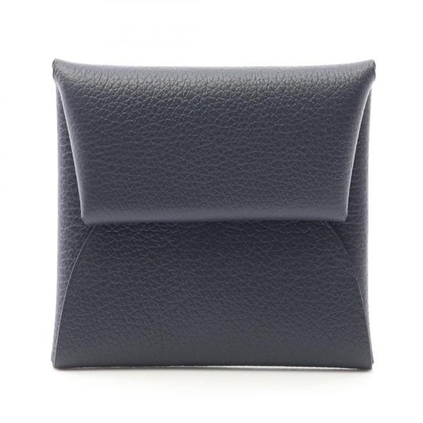 HERMES Bastia coin purse Evercolor leather Navy Blue nuit Used Women U SHW