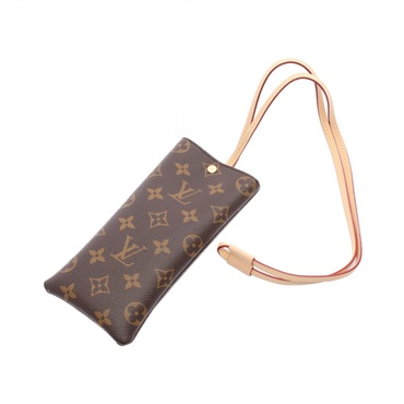 LOUIS VUITTON Sunglasses pouch GI1365 Monogram canvas leather Brown Used Women