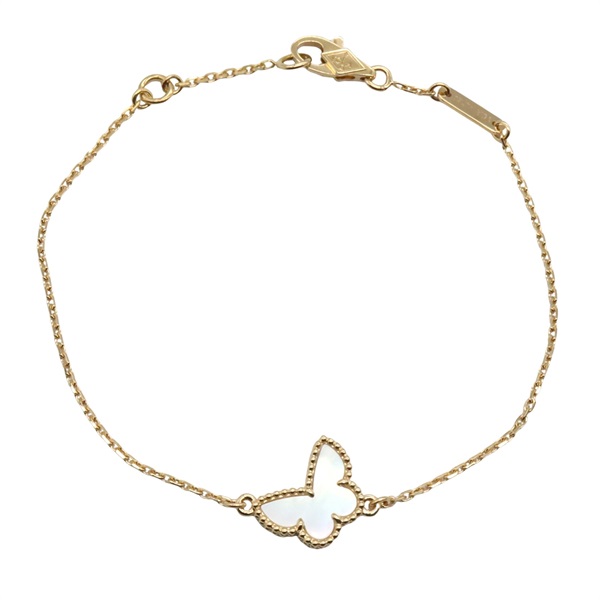 Van Cleef & Arpels Sweet Alhambra Papillon Bracelet 18KYG Gold Mother of pearl